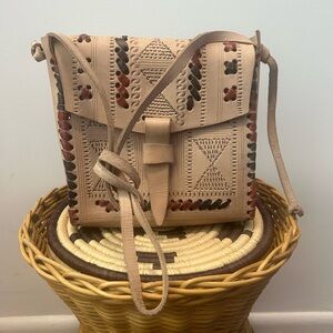 African Beige and Multicolor Crossbody Bag
